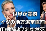 ドイツ地方選挙直前、反グローバリズムの人気極右AfD候補が7名突然死　警察調査で自然死と発表 投票用紙が作直し[9/6]