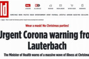 【速報】ドイツ保健大臣「クリスマスは中止だ。マスクしろ」