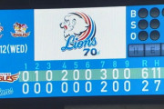 8月西武ライオンズ　1勝9敗1中止