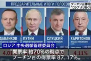 【ロシア大統領選】プーチン勝利宣言「この選挙は国民からの信頼の結果だ」 　プーチン得票率87％