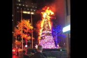 【米国】NY クリスマスツリーが炎上…直前にツリー登った男を確保
