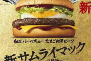 【朗報】マクドナルドさんついに本気を出す、サムライマックに新メニューが2種類登場！！