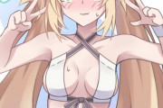 【FGO】水着のキャストリアイラスト！！　照れてるの可愛いなw