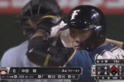 日ハム中田翔.259(81-21) 7本 21打点 OPS.942