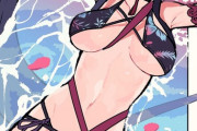 【FGO】水着の景清さんイラスト！！　リボンが絡まってるの最高です！！