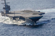 米海軍最新空母「ジェラルド・R・フォード」が高速旋回試験を実施…攻撃を受けた際の回避運動！