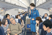 飛行機 CA「お客様の中にお医者様はいらっしゃいませんか？」ぼく「なにかあったんだ」