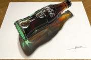 色鉛筆でコカ・コーラ描いた←本物にしか見えないと話題に