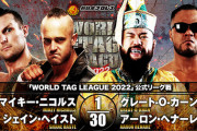 マイキー・ニコルス シェイン・ヘイスト vs グレート-O-カーン アーロン・ヘナーレ『WORLD TAG LEAGUE 2022』