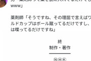 男「薬剤師って薬を袋に入れてるだけ」→薬剤師「サッカーはボール蹴ってるだけ、M-1は喋ってるだけ」