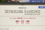 【FF14】不夜城トンベリサーバー、職人ランキング終了前に蒼天街の復興を完了させてしまうｗｗｗｗｗｗｗ