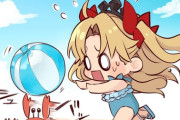 【FGO】蟹にビーチボール奪われる水着エレちゃん！！　「かっ返してほしいのだわーッ」