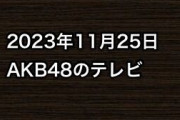 2023年11月25日のAKB48関連のテレビ