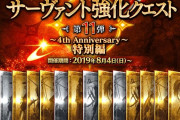 「サーヴァント強化クエスト 第12弾～5th Anniversary～特別編」開催！