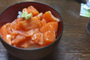 ワイ、深夜から悪魔的サーモン丼を食してしまう
