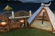 【FF14】庭でBBQやピザパ、テントも張れる！5.3でアジムステップ風キャンプテントやレンガの野外キッチンなど良デザインのハウジング家具が多数実装！