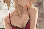 【FGO】下着姿のモーさんイラスト！！　赤い下着が似合います！！
