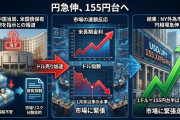 【ブルームバーグ】NY円、155円台半ばに上昇　中国当局「米国債の売却指示」報道