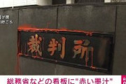 【続報】総務省と裁判所の看板に塗料ぶちまける　パヨ爺の身柄確保