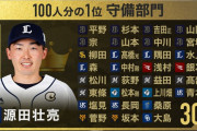 【悲報】岡林さん、プロ野球選手100人分の1位守備部門でまさかの0票
