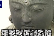 【速報】対馬の寺から盗難の仏像、日本側が勝訴　韓国最高裁「対馬市の寺の所有権を認める」