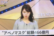 TBS、ニュース報道テロップで「"アベノマスク"総額466億円」と揶揄してしまう