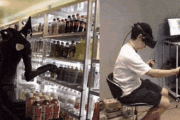 【GIF】海外のコンビニがVRで遠隔で働けるようになったらしいぞ
