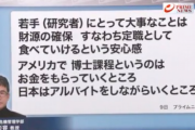 日本の大学院生「バイトしながら研究しないと・・・」　←これ海外の人笑うらしいな