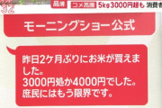 【悲報】庶民「お、お米ください。3000円の」お店「4000円です」庶民「ふぁっ？」
