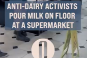 【悲報】謎の活動家さん、スーパーの牛乳を床にぶちまけてしまうｗｗｗｗ