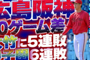 【反省会】カープと阪神『10ゲーム差』大竹に5連敗。甲子園6連敗。