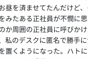 生活ギリギリの派遣社員さん。昼は毎日はなまるの140円のうどんで見かねた正社員達の好意に泣く。