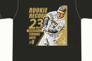 佐藤輝明の球団新人最多本塁打記録で記念Ｔシャツなど発売