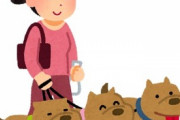 家には仔犬が2匹居る。名前が「アクアマリン」「サンタマリア」。→スーパーで買い物中、妹から電話が掛かってきて仔犬達の話に。電話が終わった後、2人組のおばさんに肩を