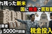 【速報】卸売業者「と、言うことで売れ残った新米5キロ5000円は国が国民の税金で買い取ってください」