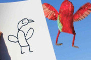 【微閲覧注意？】子供の描いた作品をパパが現実世界に放つと…？出来上がった写真に抱腹絶倒