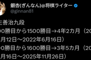羽生善治九段が通算1600勝達成（1600勝731敗 .6864）