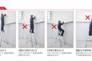 【画像】脚立の使い方を知ってる奴、いない・・・