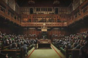 【芸術】バンクシーが描いた英議会、驚きの価格で落札されるｗｗｗｗｗ