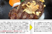 「いきなりステーキ」の社内報が炎上！「300gで注文されて350gになっても切り落とすな」料金は350g分！！