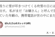 横殴りに雪が叩きつけてくる吹雪の日には思い出す。 私がまだ「お嬢さん」と呼んで頂けていた年齢の、携帯電話が世の中にまだ無い頃。 吹雪の中震えながら立っている私に