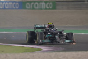 F1カタールGP：メルセデスのボッタス「予兆もなく全く唐突にパンクに見舞われた」