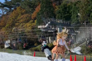 六甲山スノーパークオープン記念に『けものフレンズ』のサーバルが初滑りを披露