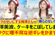 梅澤美波、ケーキをこぼしてしまいオタクに理不尽な逆ギレをかますwww【乃木坂46・乃木坂配信中・乃木坂工事中】