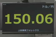 【円安】１ドル＝１５０円台に。約３２年ぶり