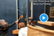 【衝撃動画】モナリザにスープを投げつけた環境活動家！芸術と行動主義の衝突ｗｗｗ