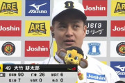 大竹 6勝0敗 防御率0.40　加治屋 防御率0.00