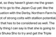 中内田師「リバティアイランドはノーザンの許しがないとJCに出られません」