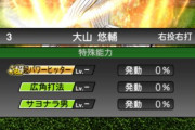 【プロスピA】S2大山に付けたい特能