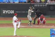 広島２ー２阪神　５回表　佐藤輝明　併殺崩れの間に１点